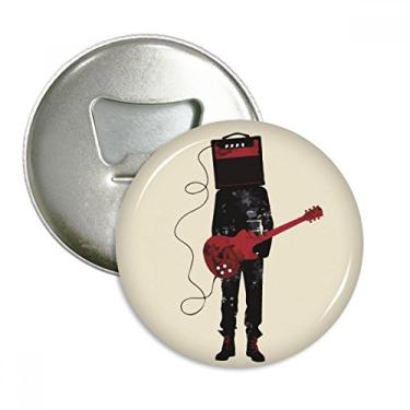 Imagem de Guitarra Instrumentos musicais Crazy Man abridor de garrafas ímã de geladeira emblema multifuncional