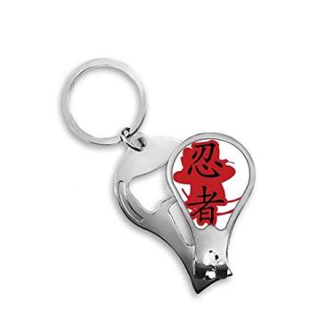 Imagem de Japan Ninja Words Outline Ilustração Cortador de Unhas Abridor Chaveiro Tesoura