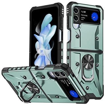 Imagem de Capa de armadura rígida à prova de choque para Samsung Galaxy Z Flip4 5G Flip 4 Flip3 Flip 3 Capa de proteção anti-detonação para Samsung Flip4, verde claro, para Samsung Z Flip 3