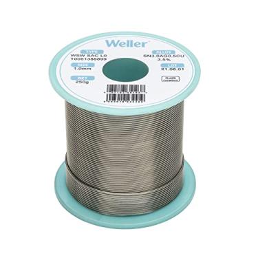 Imagem de Weller WSW SAC L0 (T0051388899) Fio de solda sem chumbo, Diâmetro: 1,0 mm / 0,039 pol, Peso: 250 g/8,818 oz, liga Sn96,5Ag3,0Cu0,5, conteúdo de fluxo 3,5%