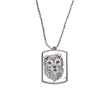 Imagem de DIYthinker Colar de gato com pingente de corrente de aço inoxidável para bebê com pintura humana