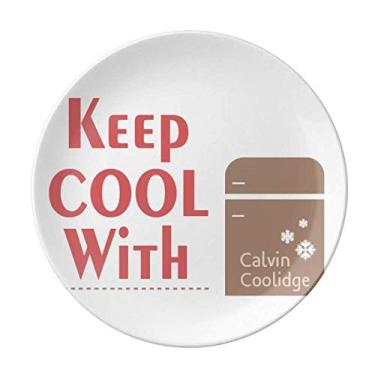 Imagem de Election Slogan Keep Fridge Prato Decorativo de Porcelana Salver Prato de Jantar