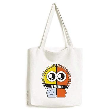 Imagem de Bolsa de lona alienígena tricolor Universo e alienígena bolsa de compras casual bolsa de mão