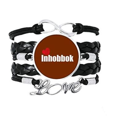 Imagem de OFFbb-USA Pulseira Mandari Malta Script Language I Love You Language Love Accessory Twisted Leather Knitting Rope Wristband Gift