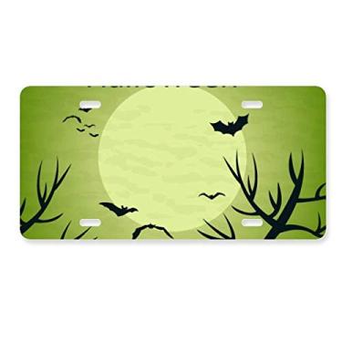 Imagem de DIYthinker Placa de carro Happy Ghost Fear Halloween Decoração de placa de carro de aço inoxidável