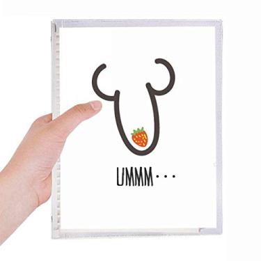 Imagem de Caderno de desenho engraçado de morango UMMM com folhas soltas e diário recarregável, papelaria