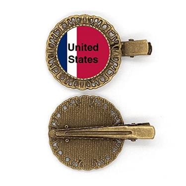 Imagem de Bandeira dos Estados Unidos Cores Grampo de cabelo inglês Broche de cabelo Presilha