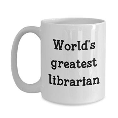 Imagem de Caneca World's Greatest Librarian – Caneca de café de cacau quente divertido – ideia de de Natal