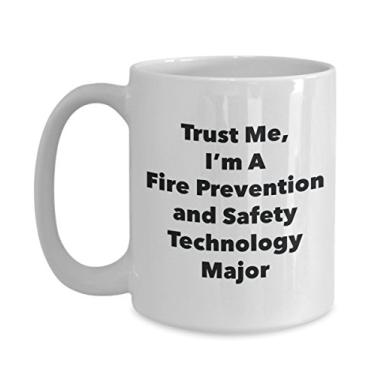 Imagem de Trust Me, I'm A Fire Prevention and Safety Technology Major Caneca - Caneca de café divertida - Lindas ideias de presentes de formatura para amigos e colegas de classe (425 g)