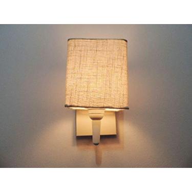 Imagem de Arandela Quadrada Retro Parede Cúpula Tecido Rustica, Vivare Iluminação, Arandela Parede2006 BRRST, Branco, Pequeno