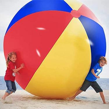 Imagem de Bola De Praia Gigante, Bola De Praia Inflável Arco-íris Bolas De Piscina 31,5 Pol. 39,4 Pol. 47,2 Pol. 51,2 Pol. 59,1 Pol. 70,9 Pol. 78,7 Pol., Grandes Bolas De Praia De Futebol Infláveis ​​para C