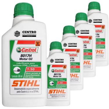 Imagem de KIT Com 5 Unidades de Óleo 2 Tempos Castrol Stihl 500ml Lubrificante com Alto Poder Detergente Evitando Acúmulo de Resíduos de Carbono nos Motores