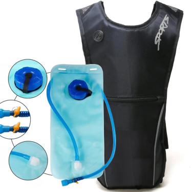 Imagem de Mochila Hidratação Impermeável Para Ciclismo com Refil De 2 Litros Cinza-Masculino