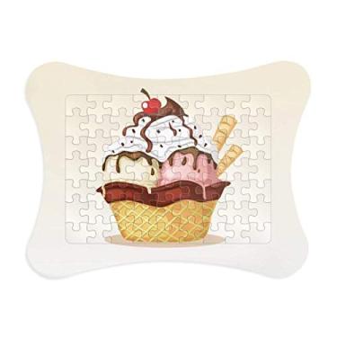 Imagem de Biscuits – Moldura de quebra-cabeça de cereja, chocolate, sorvete, decoração de imagem