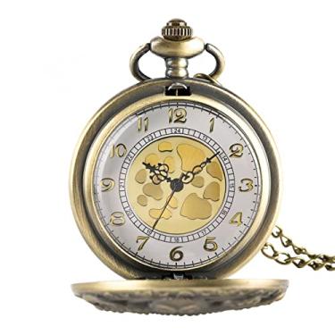 Imagem de TORALF Exclusivo oco polvo tampa quartzo bolso relógio colar bronze/cinza cor fob relógios relógio