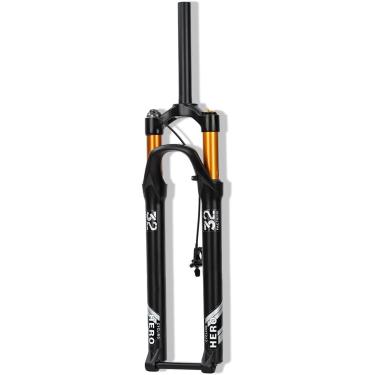 Imagem de Garfo de reforço MTB de 27,5 29 polegadas através do eixo 15x110mm Tubo reto/cônico Garfo de suspensão a ar 100MM Garfo dianteiro com bloqueio remoto de viagem, tubo reto, 27,5 pol.