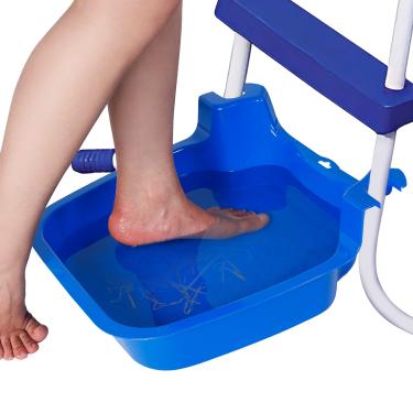 Imagem de Banheira para pés de piscina – Banheira antiderrapante para lavatório de pés para acessórios de piscinas acima do solo, spas, lavar pés areia sujeira antes de entrar, instalada na escada da piscina