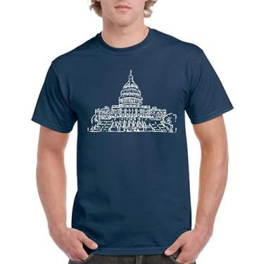 Imagem de Camiseta com estampa gráfica dos EUA Camiseta American Elements, Azul escuro, PP