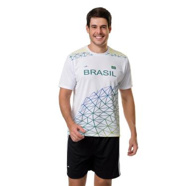 Imagem de Camiseta Elite Brasil Letter Plus Size - Branco e  Verde-Feminino