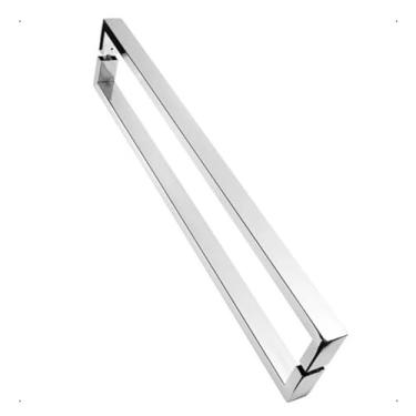 Imagem de Puxador De Porta Portão Vidro Blindex Madeira Inox 304 50x20mm 180cm U