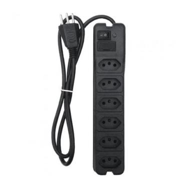 Imagem de Filtro de Linha NTC 6 tomadas 10A Cabo 3,0 Metros Preto Bivolt 127V 220V