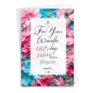 Imagem de NobleWorks Cartão comemorativo de 5º aniversário de trabalho (colega de trabalho) com envelope de 12 x 18 cm (1 cartão) Contagem de tempo de 5 anos C9435AWG