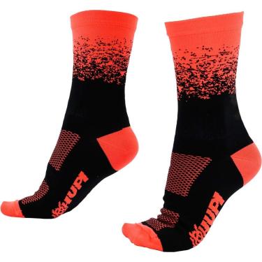 Imagem de Meia HUPI Splash 1 Par Ideal para Corrida Bike, Cor: Preto/Laranja Neon, Tamanho 36-42
