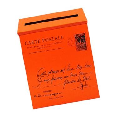 Imagem de IEUDNS Caixa de correio montada na parede, suporte de jornal, caixa de sugestão, moderna, suspensão de parede, caixa de correio para decoração de portão de, Laranja