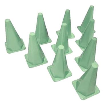 Imagem de Kit 10 Cones Demarcatorio Treino Agilidade Futebol Futsal (Verde)