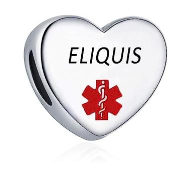 Imagem de GMXLin Pulseira feminina Pandora com pingente de alerta médico e coração diabético com gravação a laser de primeiros socorros, Cobre, Cobre