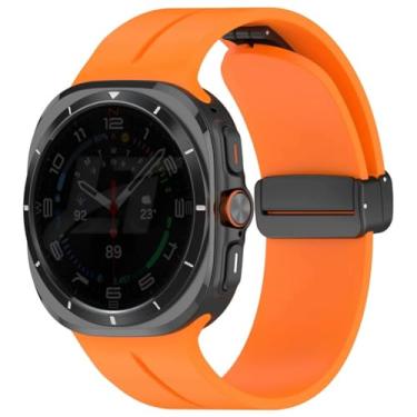 Imagem de Pulseira Silicone Fecho Magnetico LTimports, compativel com Galaxy Watch Ultra 47mm Sm-L705 e Sm-L705F (LT-Laranja)