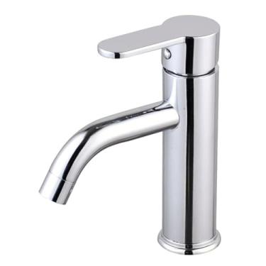 Imagem de Torneira de pia cinza arma Torneira de pia de banheiro Torneira de pia de aço inoxidável montada no deck Torneiras de banheiro Água quente e fria, cromado A, um