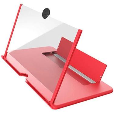 Imagem de Lupa Ampliadora Celular Lente Aumento Zoom 10 Vermelho - Tvs