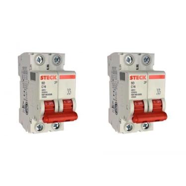Imagem de Kit C/2 - Disjuntor Steck ''Din'' Bipolar 16A. C