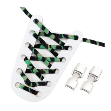 Imagem de Elastic Shoelaces Sneakers Mix And Match Colors No Tie Shoe Laces Children Adult Wide Fast Shoelaces(Green camouflage)