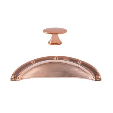 Imagem de Kit 1 Puxador Botão E 1 Concha Móveis Gaveta Cozinha Armario - Telis F