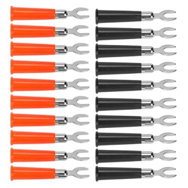 Imagem de Conector U Fork Spade, Banana Y Spade Plug Universal 30VAC-60VDC 19A Vermelho Preto para Células Solares de Veículo