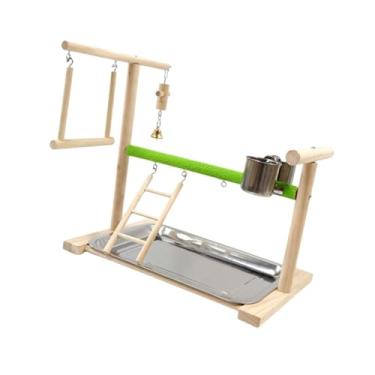 Imagem de Generic Suporte para pássaros, playground para papagaios, centro de atividades, academia multifuncional para pássaros, cercadinho, escada, suporte de madeira