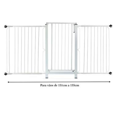 Imagem de Grade e portão para cachorro bebê pet, vãos de 151cm a 155cm - Grade M