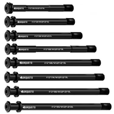 Imagem de GRQUSTO Eixo dianteiro traseiro de rosca de 1,0 mm para garfos de suspensão de bicicleta de montanha de estrada, garfos rígidos e estrutura traseira de bicicleta, eixo de impulso de liga de alumínio