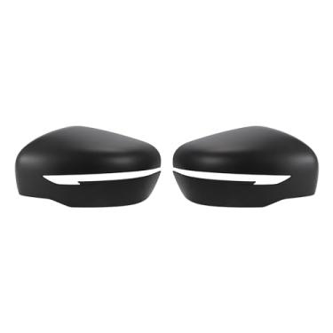 Imagem de X AUTOHAUX Par de tampa de espelho lateral do motorista do carro com sobreposição de tampa preta fosca para Nissan Navara NP300 D23 2015-2018 Capas de proteção de espelho acabamentos de decoração