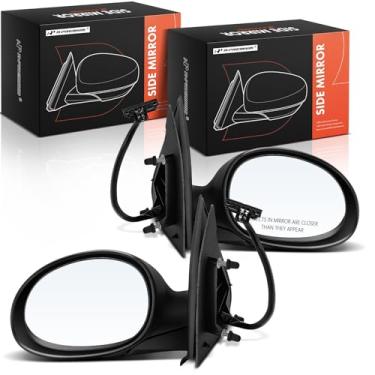 Imagem de A-Premium Par (2) espelhos retrovisores elétricos do lado do motorista e do passageiro - compatível com Dodge Neon 2002 - Espelho retrovisor externo preto dobrável manual não aquecido - Substituição #