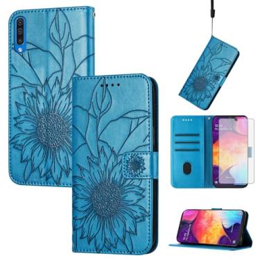 Imagem de Asuwish Capa de telefone para Samsung Galaxy A50 A50S A30S com protetor de tela e padrão floral carteira capa de couro suporte para cartão acessórios de celular A 50 50S 30S S50 50A SM A505G feminino