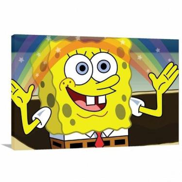Imagem de Quadro Infantil Bob Esponja decorativo Tela em Tecido - Wall Frame