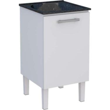 Imagem de Gabinete de Lavanderia Branco em Aço 50x50 cm com Tanque Sintético Pre