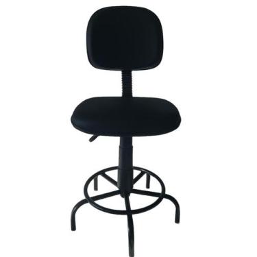Imagem de Cadeira Secretária Costureira Giratória Fixa  Corano preto - DUARTS