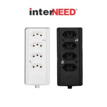 Imagem de Tomada Barra Quadrupla 2 polos + T BIAMPER Preta Interneed