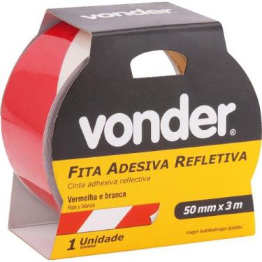 Imagem de Fita Adesiva Refletiva 50 mm x 3 m Vermelha e Branca - Vonder