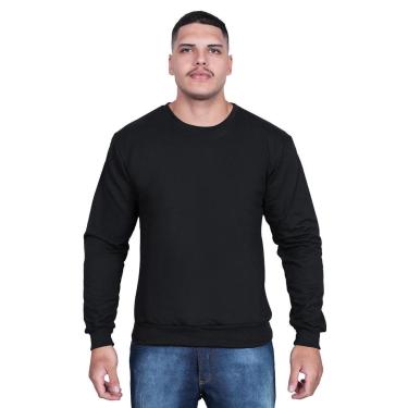 Imagem de Moletom Sem Capuz Blusão Masculino Liso Premium-Masculino