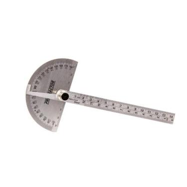 Imagem de Transferidor De Graus Ângulos Inox 180 Graus Com Regua 140mm - eda